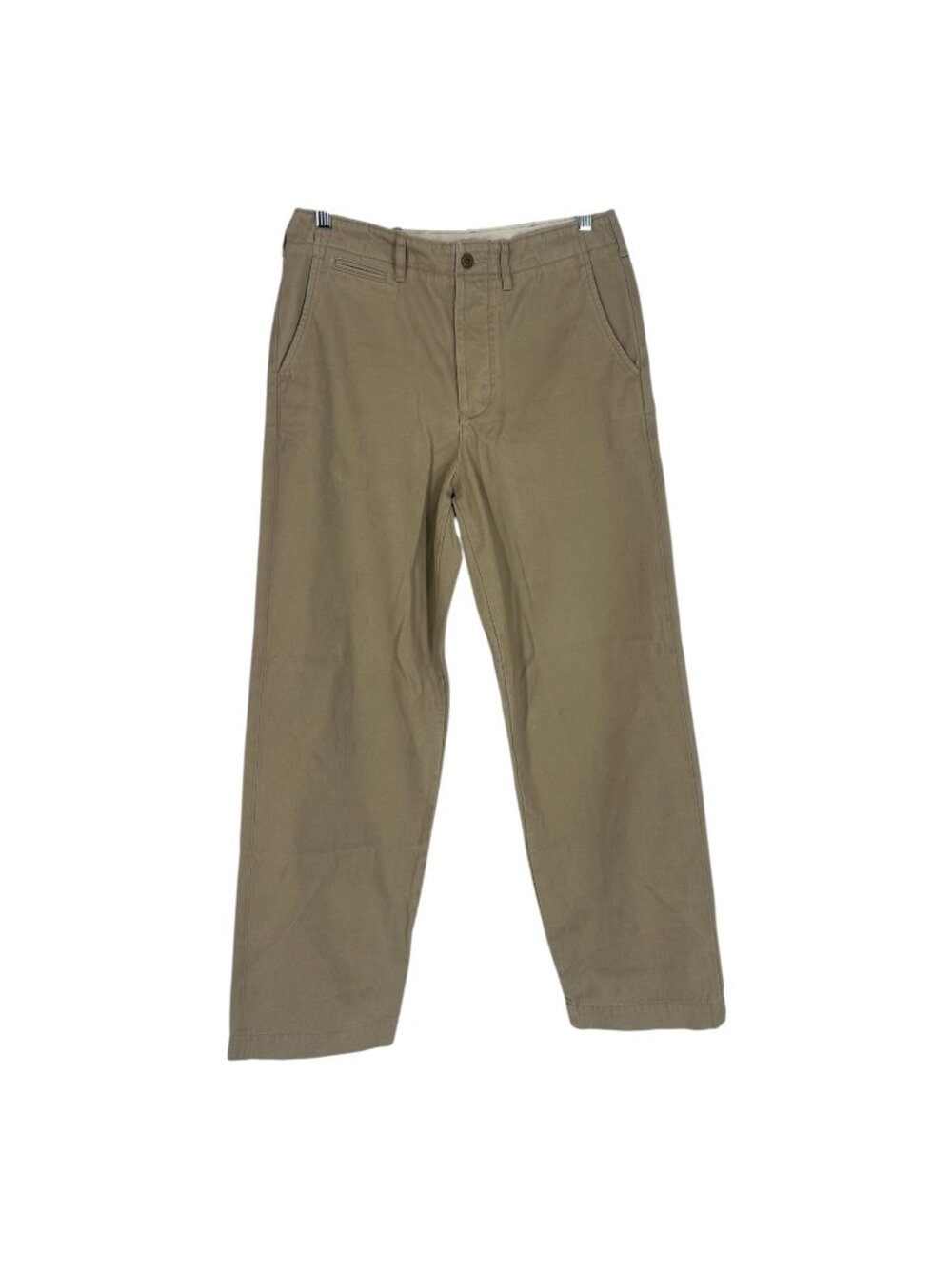 J Crew Wallace Barnes Men 30x32 Khaki Tan Cotton Officer Chino Pants Button Fly